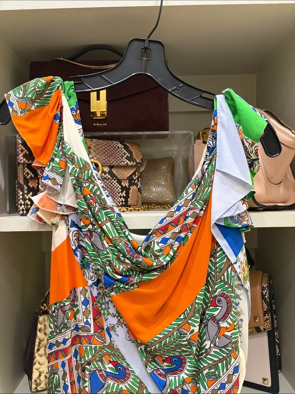 Tory Burch Grand Voyage Ruffled Patchwork Maxi Dress